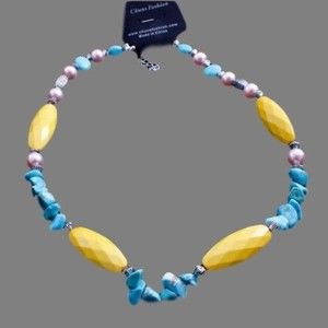 Chuns Fashion Turquoise Synthetic Yellow, Turquoise and Pearl Beads